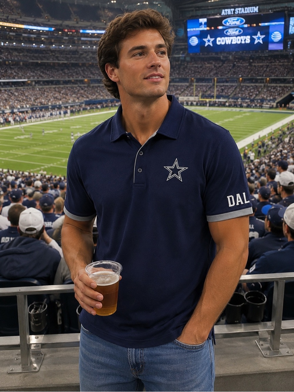 Team Apparel Navy Dallas Cowboys Polo